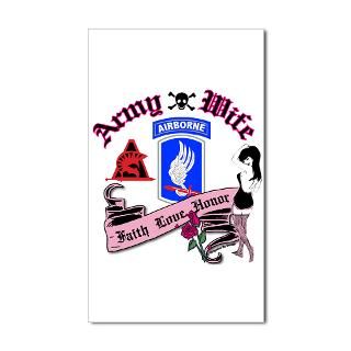 173rd Army Wife Pinup Tattoo Rectangle Sticker by brigadebydesign