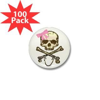 Skull and Crossbones with Pink Bow  Hilarious T shirts Gifts Funny