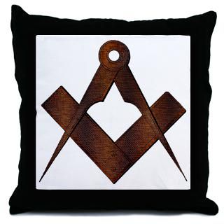 Masonic Antique Woody Throw Pillow