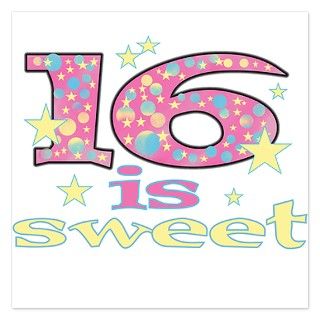 16 Is Sweet Gifts  16 Is Sweet Flat Cards  16ISSWEETTEEE.png 5.25 x