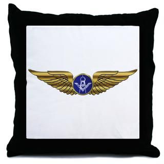 The Flying Masons Wings Throw Pillow