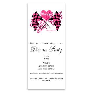 Pink Racing Flags Invitations by Admin_CP5965245