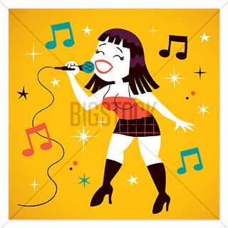 Action Gifts  Action Flat Cards  Sexy girl singing   5.25 x 5.25