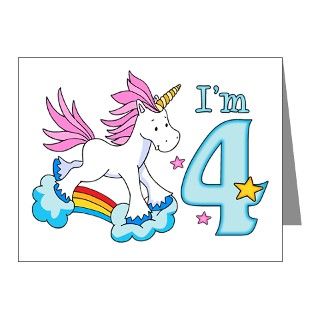 Gifts  4 Note Cards  Rainbow Unicorn 4th Birthday Invitations (10