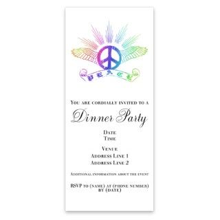 Peace Sign with Wings Rainbow V  Invitations by Admin_CP1236619