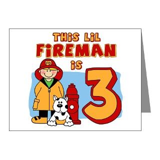 3Rd Birthday Note Cards  Fireman 3rd Birthday Invitations (Pk of 10