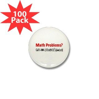 Call Gifts  Call Buttons  Math Problems Mini Button (100 pack)