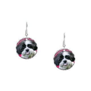 Akc Gifts  Akc Jewelry  Funny Shih Tzu Earring Circle Charm