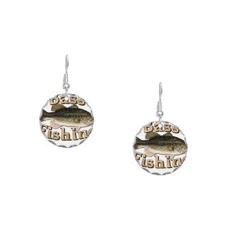 Bass Gifts  Bass Jewelry  Bass Fishing 2 Earring Circle Charm