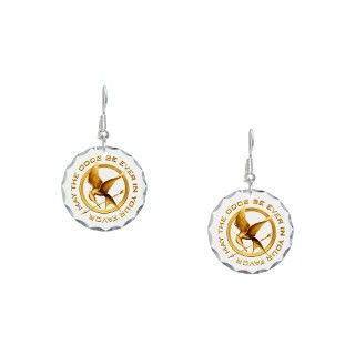 Golden Gifts  Golden Jewelry  Golden Mockingjay Earring Circle Charm