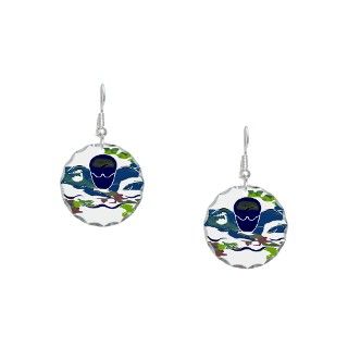 Swim Gifts  Swim Jewelry  Butterfly CutOut Earring Circle Charm