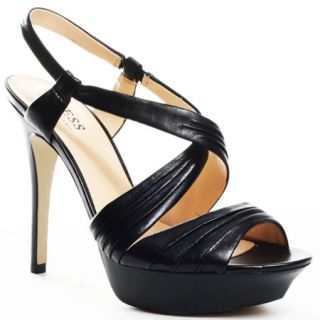 Showcasing Heel of the Day Guess Tess Sandal in Black