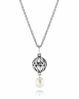 PANDORA Pendant Necklace   Sterling Silver & Pearl Cultured Elegance