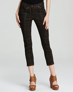 10 Crosby Derek Lam Pants   Plaid Cropped Slim with Knee Seams