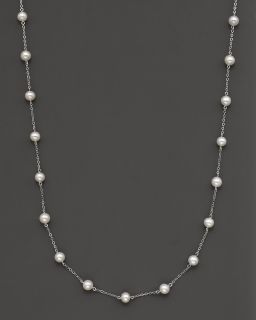 Freshwater Pearl and 14 Kt. White Gold Multi Station Choker, 18