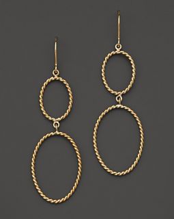 Madison 14K Yellow Gold Tapered Twist Oval Earrings