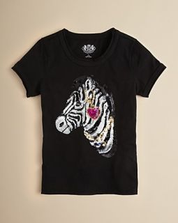 Juicy Couture Girls Graphic Zebra Tee   Sizes 6/7 14
