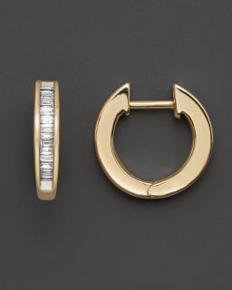 Channel Set Diamond Hoop Earrings in 14 Kt. Yellow Gold, 0.25 ct. t.w