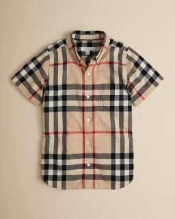 Boys’ Short Sleeve Small Check Shirt – Sizes 8 14