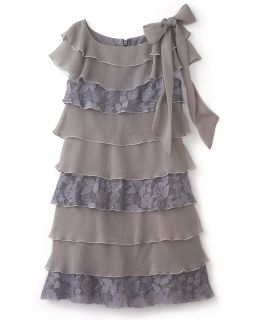 By Us Angels Girls Tiered Bow Dress   Sizes 7 16