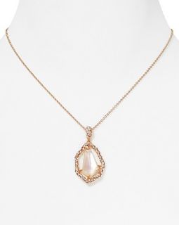 Air Rose Gold Peach Morganite with MOP Pendant, 16