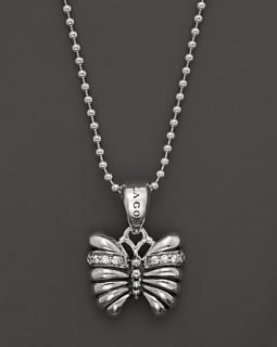 Small Butterfly Pendant Necklace with Diamonds, 16