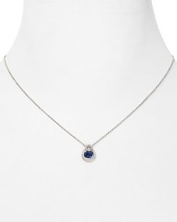 Crislu Sapphire Sterling Silver Drop Necklace, 16