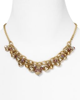 Carolee Plum Pudding Cluster Frontal Necklace, 16