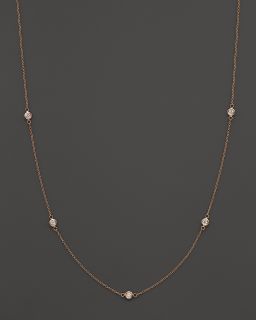 Nik Diamond Station Necklace in 18K Rose Gold, 17
