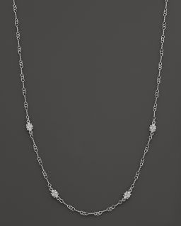 Silver Estate Necklace with White Sapphires, 17