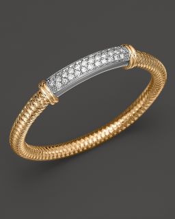 Roberto Coin 18K Yellow Gold Primavera Mesh Bangle with White Gold and