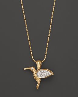 Hummingbird Pendant in 14K Yellow Gold, 0.20 ct. tw.