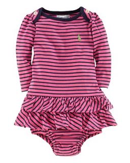 Ralph Lauren Childrenswear Infant Girls Striped Ruffle Dress   Sizes