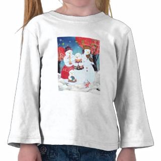 Happy Snowman Family Cute Christmas Gift Tee Shirt