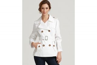 Michael Kors 26 Double Breasted Belted Short Trench