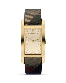 Burberry Gold Faced Fabric Strap Watch, 33 mm
