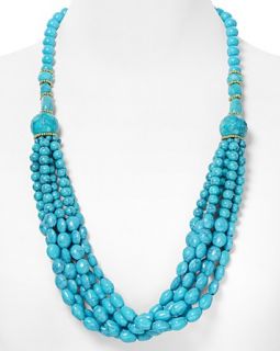 Aqua Turquoise Cluster Necklace, 30