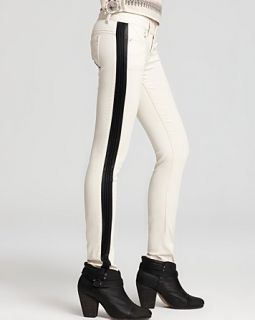 Free People Jeans   White Cropped Denim Skinny With Vegan Panel