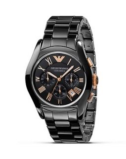 Emporio Armani Black Watch with Rose Gold Accents, 42mm