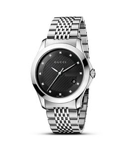 Collection Stainless Steel Watch with Diamonds, 38 mm