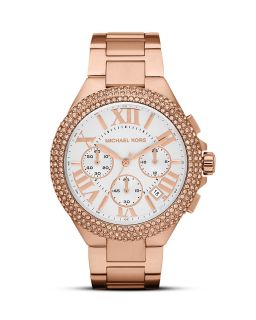 Michael Kors Rose Gold Tone Camille Glitz Watch, 43mm