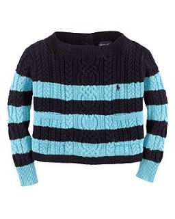 Ralph Lauren Childrenswear Girls Aran Striped Sweater   Sizes 2T 6X