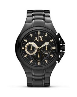 Armani Exchange Black Stainless Steel Chronograph Watch, 50mm