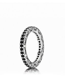 PANDORA Ring   Sterling Silver & Black Crystal Eternity