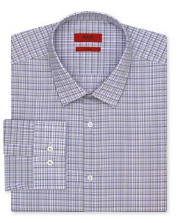 HUGO Everett Solid with Plaid Collar Dress Shirt   Slim Fit