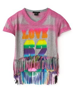 Flowers By Zoe Girls Fringe Love 62 Top in Airbrush Pink   Sizes S XL