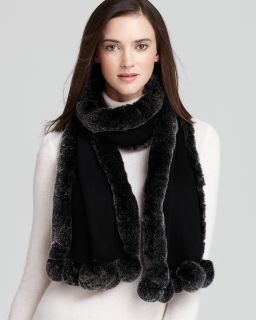 Magaschoni Fur Trimmed Cashmere Scarf