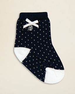 Ralph Lauren Childrenswear Infant Girls Pindot Crew Socks   Sizes 0 6
