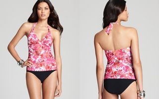 Profile by Gottex Forget Me Not Floral Tankini Top & Solid Tankini