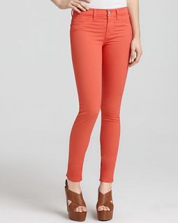 Brand 811 Mid Rise Luxe Twill Skinny Jeans in Tangerine